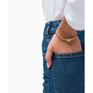 NEW Kate Spade Gold Twisted Sailor's Knot Bangle Bracelet Hinge Cuff
